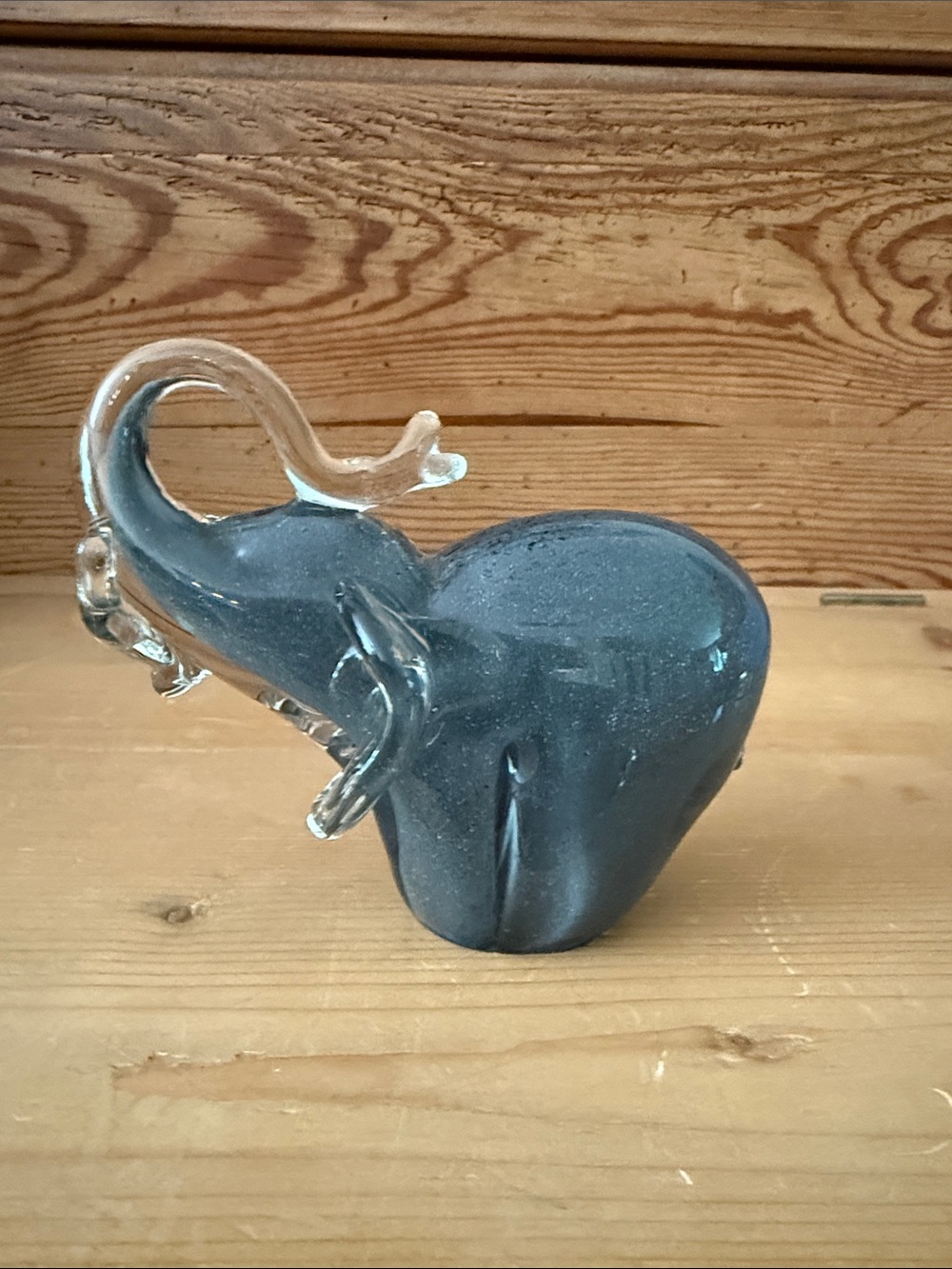 Handblown Grey Glass Elephant by Dynasty Gallery